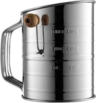 Bellemain 3 Flour Sifter For Baking Fine Mesh Rotary Hand Cup, Silver. Fixed Price $28.89.