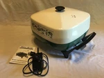 West Bend Electric Skillet #72017 Green Ivory Lid Fruit Design/ Base 12. Fixed Price $29.95.