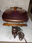 Wear Ever Hallite Copper Top Electric Skillet Fry Pan Works Great Teak Handles. Fixed Price $69.99.