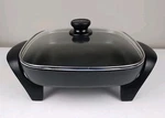 West Bend 72306 Square Electric Skillet With Non Stick Frying Pan Clear Lid. Fixed Price $22.00.