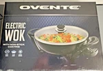 Ovente Electric Wok 13" Skillet FPB-003 Nonstick, Temp Control, New Open Box. Fixed Price $24.71.
