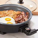 Cook's Essentials K51077: 12" Non-stick Rapid Electric Skillet With Lid Black. Fixed Price $26.99.