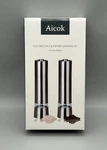 Aicok Electric Salt And Pepper Grinder Set Stainless Battery Operated New. Fixed Price $21.00.