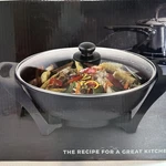 Electric Wok Nonstick Cool Touch Handles Tempered Glass Chefs Counter New. Fixed Price $25.87.