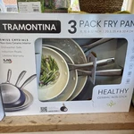 Tramontina 3-PACK Fry Pans, 8" 10" And 12", Cold-forged With Ceramic Interior. Fixed Price $65.00.