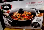 New Perini Electric Wok W/ Vented Glass Lid, Adj Temp Control, 13-INCH, 4.5L. Fixed Price $38.77.
