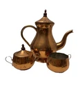 Vtg Copper Coffee Tea Set W/sugar & Creamer By Odi Old Dutch Int 9 Portugal. Fixed Price $65.00.