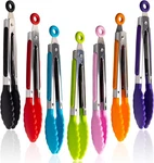 Pack Kitchen Tongs Set 7-INCH Blue, Green, Pink, Orange, Red, Purple, Black. Fixed Price $18.15.