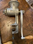Vintage Universal No. 2 Food Meat Grinder Hand Crank Table Mount Usa D-4741. Fixed Price $23.95.
