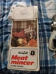 Alfa 8 Vintage Meat Mincer Grinder Double Tinned Complete Set, Made Poland. Fixed Price $150.00.
