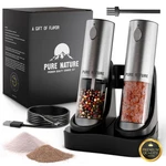 Pure Nature Electric Salt And Pepper Grinder Set With Rechargeable Base Sta.... Fixed Price $71.79.