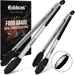& Extra Long Kitchen Tongs With Silicone 12+17 Inch, Black 2PCS. Fixed Price $23.99.