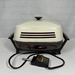 West Bend 12 Electric Skillet No. 1440 Square W/ Lid Usa Made Tested-works. Fixed Price $23.97.