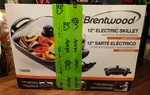 Brentwood 12" Electric Skillet Black 1400W Large Capacity Non Stick Vented Lid. Fixed Price $32.00.
