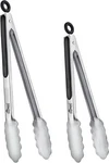 Hotec Stainless Steel Kitchen Tongs, Set Of 2-9" And 12", Locking Metal Food. Fixed Price $14.94.