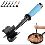 Meat Chopper, 5 Curve Blades Ground Beef Masher, Heat Resistant 1PACK, Blue/blck. Fixed Price $9.99.