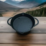 Pioneer Woman Timeless Cast Iron Family Pan 9.5" Double Handled Skillet Floral. Fixed Price $40.73.