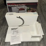 Vintage Rival Delicatessen Fold Away Electric Food Slicer Model 1044 Clean. Fixed Price $35.00.
