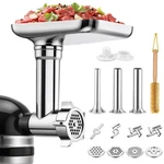 Fokiee Metal Meat Grinder Attachments For Kitchenaid All Model Mixers, Silver. Fixed Price $48.60.