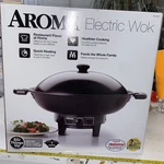 Aroma AEW-305 Electric Wok Black Non-stick With Lid Adjust Temp New Factory Seal. Fixed Price $34.99.