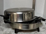 Townecraft Chefs Ware Electric 11" Skillet With Lid Stainless Steel Works-great. Fixed Price $111.59.