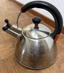 Vintage Farberware Stainless Steel Whistling Tea Kettle 2 Qt K7055. Fixed Price $19.99.
