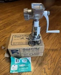Vintage Rival Grind-o-mat Manual Meat Grinder Model 358-T With Original Box. Fixed Price $35.00.