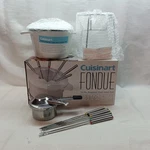 Cuisinart Fondue Set 13 Piece White Cast Iron Enamel FP-115WS 1.5 Qt New/open. Fixed Price $29.95.