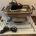 Farberware 455N Open Hearth Electric Broiler & Rotisserie Missing Spit Handle. Fixed Price $55.00.