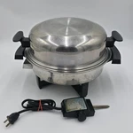 Townecraft Stainless Steel Electric Skillet 17450 Dome Lid Made Usa - Tested. Fixed Price $42.99.