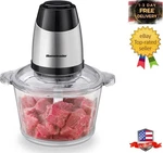 Electric Food Chopper, 300W 8CUP, Stainless Steel And Black. Fixed Price $38.88.