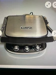Delonghi Electric Contact Grill Panini Press 1500W Stainless Steel CGH902. Fixed Price $90.56.