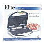 Maxi Matic Elite Cuisine Non Stick Dual Surfaces Sandwich Maker ESM-9002K. Fixed Price $14.99.