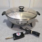 Amway Queen 12" Electric Skillet Frying Pan Stainless Steel Model 30972 Usa Made. Fixed Price $68.00.