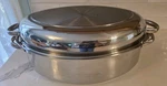 Precise Heat Roasting Pan With Trivet & Lid, T304 Stainless Steel Multi-use Oval. Fixed Price $70.00.