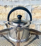 Rare! Vtg Farberware Stainless Steel Teapot Kettle 2.5 Qt Glass Lid. Fixed Price $49.99.