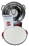 Kalorik Hot Stone Pizza PZM43618 Red Electric 12 Round Handled Indoor Oven. Fixed Price $53.99.