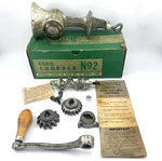 Vtg. Universal Food & Meat Chopper No 2 Grinder W/ Original Box, Paperwork. Fixed Price $19.99.