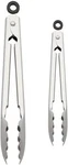 Kitchenaid Set Of 2 Stainless Steel Tongs With Scalloped Edges Easy Lock Dishwas. Fixed Price $27.03.