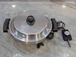 Lifetime Webalco Stainless Steel Liquid Core Electric Skillet Model 7906 W/lid. Fixed Price $27.95.