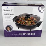 Rival Square Nonstick Coated Electric Skillet & Glass Lid Black CKRVSK11 Nob. Fixed Price $34.99.