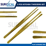 Pc Bbq Grill Tweezer 12" Long Food Tongs Stainless Kitchen Chef Diy Tool Gold. Fixed Price $29.99.