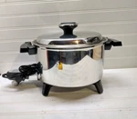 Lifetime Cookware Electric 5 Qt Oven Multi Cooker Oil Core Stainless Fry Pan Lid. Fixed Price $437.99.