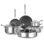 Cooker King Non Stick Pots And Pans Set, 10PCS Hybrid Stainless Steel Cookwar.... Fixed Price $194.90.