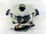 Kitchen Craft West Bend Electric 11 Skillet W/lid & Cord Liquid Core E23049 Usa. Fixed Price $45.00.