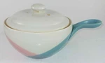 Hall China Eva Zeisel Tri-tone Individual Soup Chili Bowl Bean Pot Handle W/ Lid. Fixed Price $67.88.