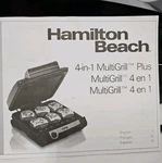 Hamilton Beach 4IN 1 Multigrill Plus Model Removable Plates Drip Tray Nonstick. Fixed Price $44.00.