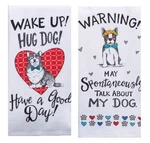 New 2 Piece Pet Lovers Kitchen Dish Towel Bundle, Hug Dog And Talk About My. Fixed Price $13.99.