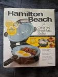 Hamilton Beach Ceramic Breakfast Skillet 26047 Non Stick - Heats Top And Bottom. Fixed Price $30.00.