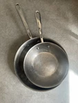 Emeril By All Clad Stainless Steel/copper Bottom 10" ,8" Chefs Skillet. Fixed Price $36.00.